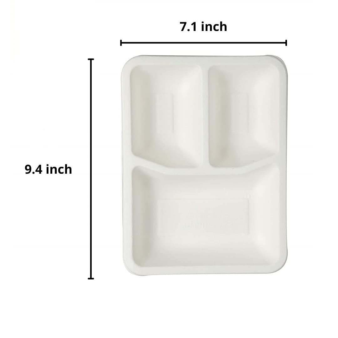Ecofriendly 3 Compartment Trays