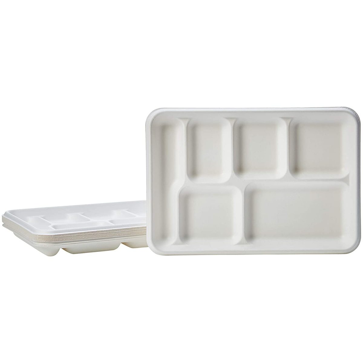 6 Compartment Rectangle Shallow Trays